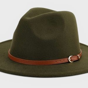 COPY - New - Wide brim Olive Fedora Hat